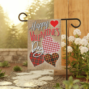 Valentine's Day Homespun Garden Flag - model 2