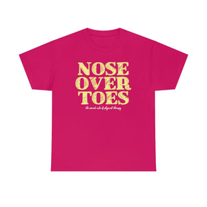 nose over toes - t-shirt - heliconia