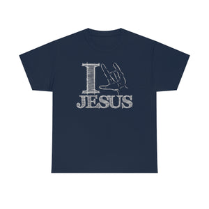 I Love Jesus Sign Language - navy