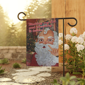 Santa Making A List Garden Flag