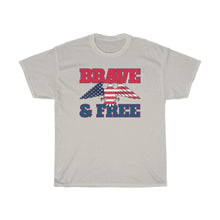 Load image into Gallery viewer, Brave and Free American Flag Eagle Tee
