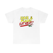 Load image into Gallery viewer, save a plant, eat meat t-shirt - white
