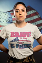 Load image into Gallery viewer, Brave and Free American Flag Eagle Tee
