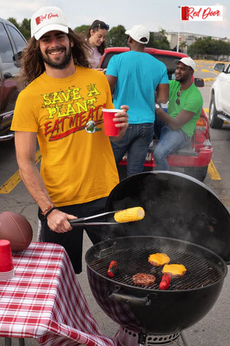 save a plant, eat meat t-shirt - model